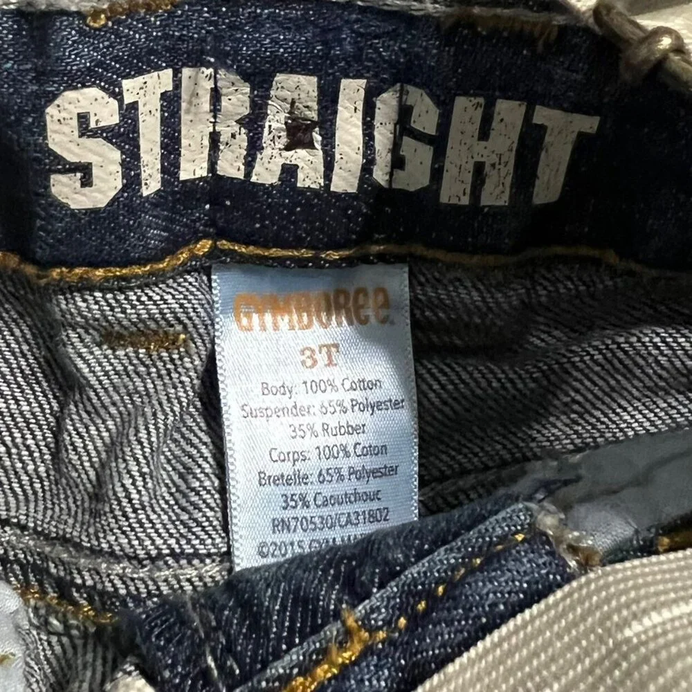 Gymboree 3T Straight Cut Suspender Jeans